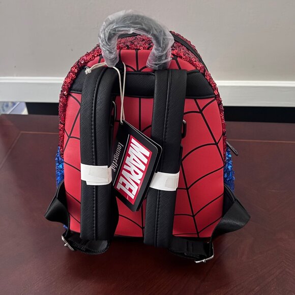 Loungefly Marvel Sequins Spiderman Mini Backpack New with Tags - Picture 7 of 13